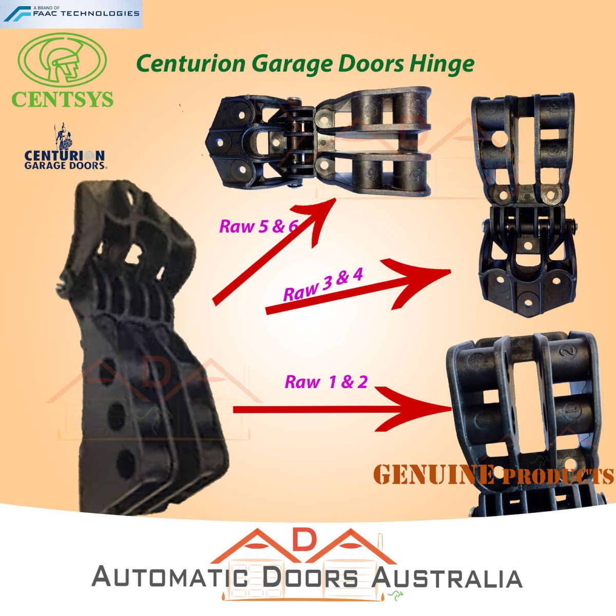 CENTURION UNIVERSAL PANEL LIFT HINGE 1 , 2 , 3